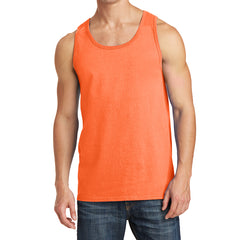 Men's Core Cotton Tank Top - Neon Orange - Front
