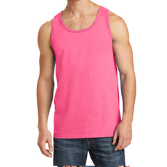 Men's Core Cotton Tank Top - Neon Pink - Front