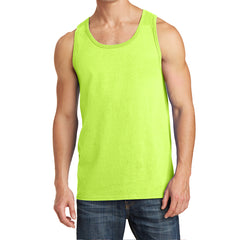 Men's Core Cotton Tank Top - Neon Yellow - Front