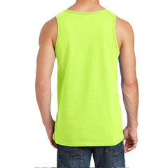 Men's Core Cotton Tank Top - Neon Yellow - Back