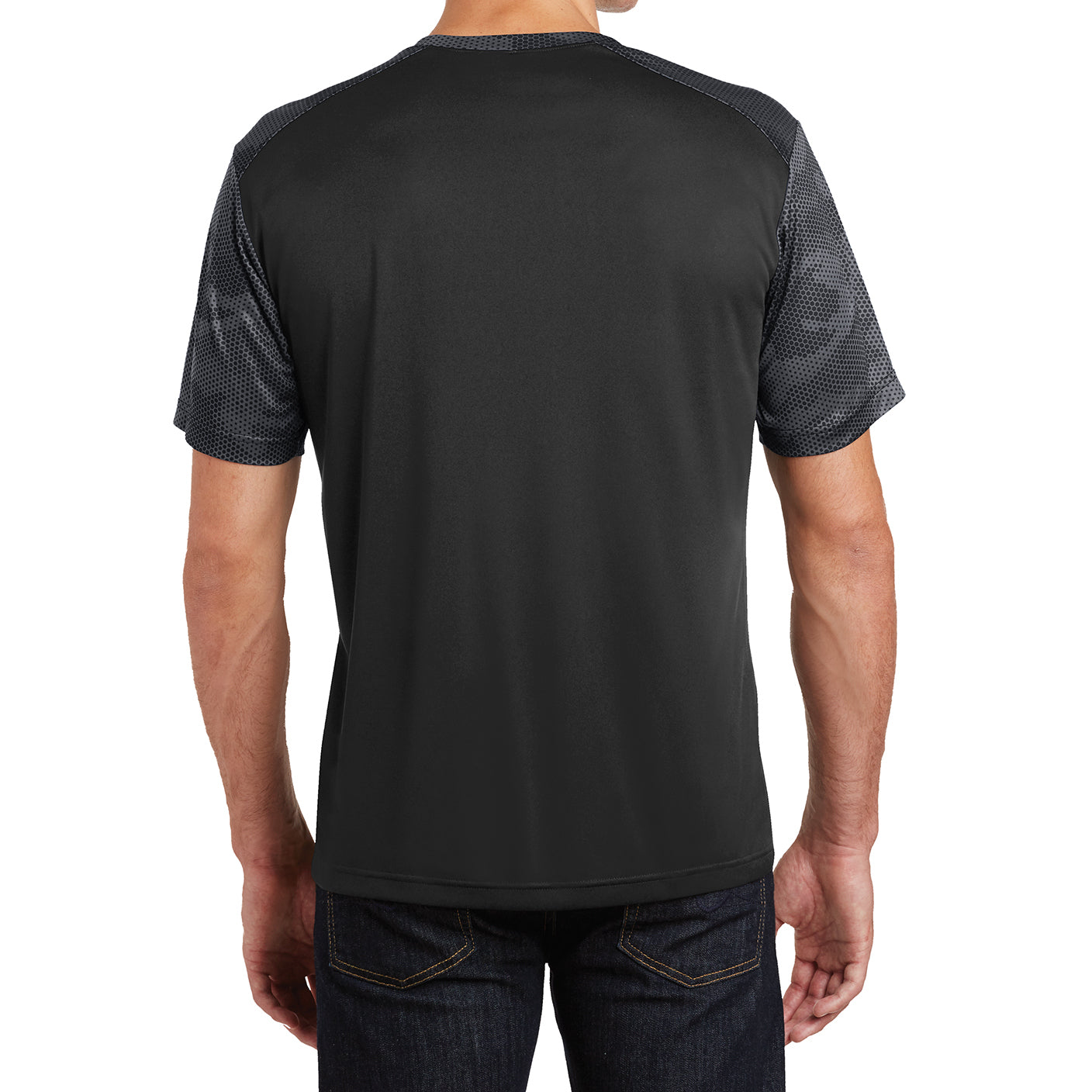 Men's CamoHex Colorblock Tee Shirt Black/ Iron Grey Back