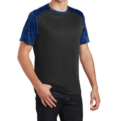 Men's CamoHex Colorblock Tee Shirt Black/ True Royal Side