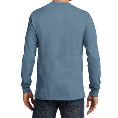 Men's Long Sleeve Essential Tee - Stonewashed Blue - Back