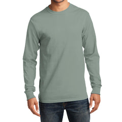 Men's Long Sleeve Essential Tee - Stonewashed Green - Front