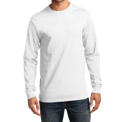 Men's Long Sleeve Essential Tee - White - Front