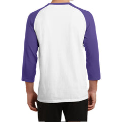 Men's Core Blend 3/4-Sleeve Raglan Tee - White/ Purple - Back