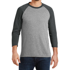 Men's Perfect Tri 3/4-Sleeve Raglan - Black Frost/Grey Frost - Front