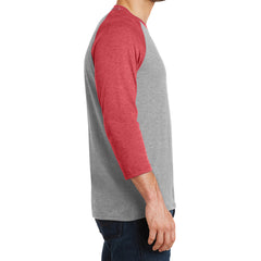 Men's Perfect Tri 3/4-Sleeve Raglan - Red Frost/Grey Frost - Side
