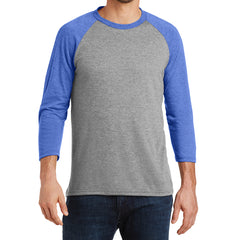 Men's Perfect Tri 3/4-Sleeve Raglan - Royal Frost/Grey Frost - Front