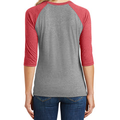 Women's Perfect Tri 3/4-Sleeve Raglan - Red Frost/ Grey Frost