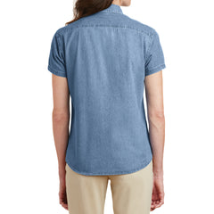 Mafoose Women's Short Sleeve Value Denim Shirt Faded Blue