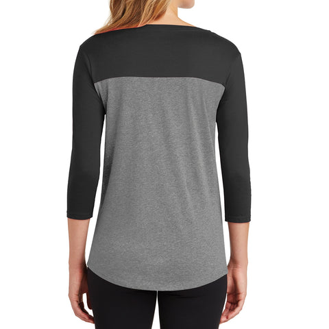 Women's Juniors Rally 3/4-Sleeve Tee - Black/ Grey Frost