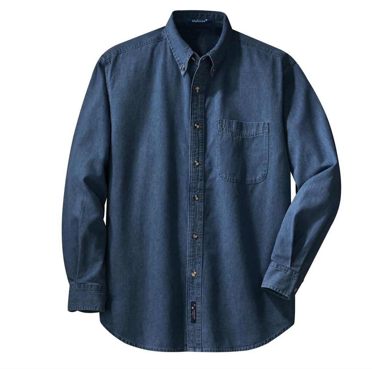Mafoose Men's Long Sleeve Value Denim Shirt Ink Blue-Front