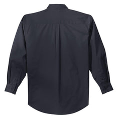 Mafoose Men's Tall Long Sleeve Easy Care Shirt Classic Navy/ Light Stone-Back