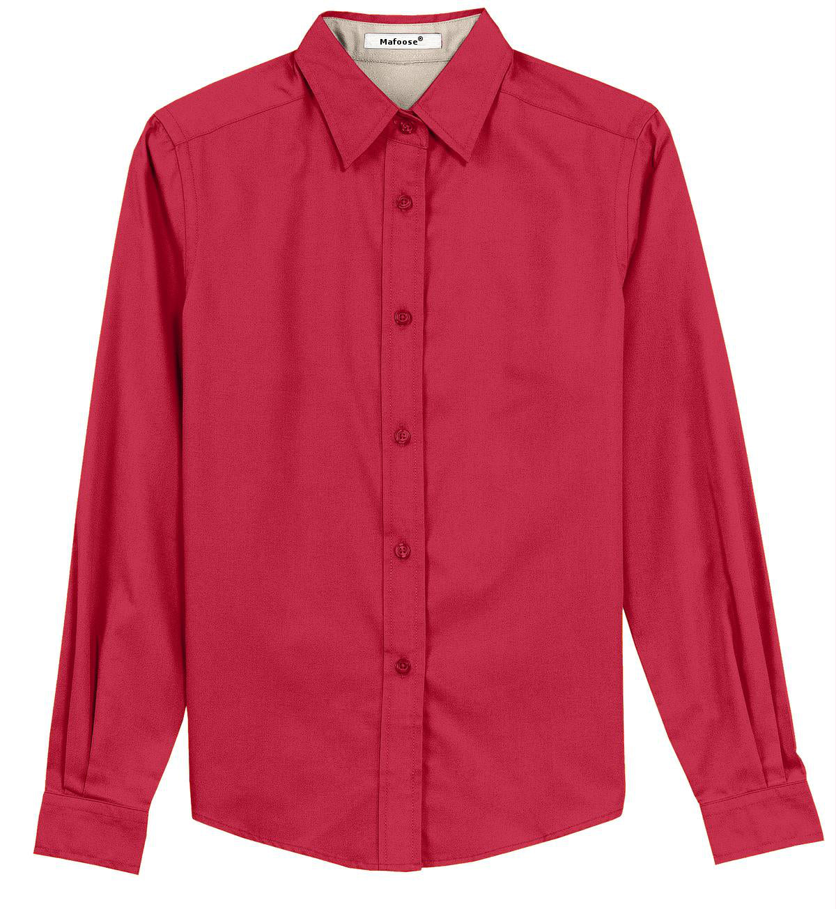 Mafoose Women's Long Sleeve Easy Care Shirt Red/Light Stone-Front