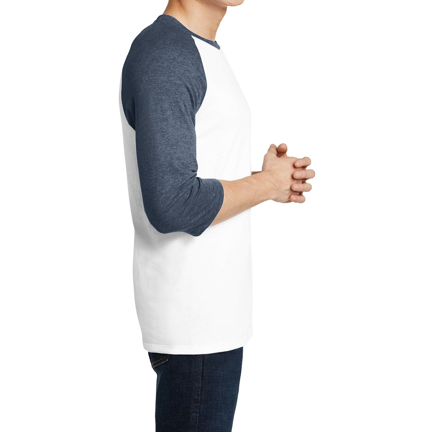 Men's Young  Very Important Tee 3/4-Sleeve Raglan - Heathered Navy/ White