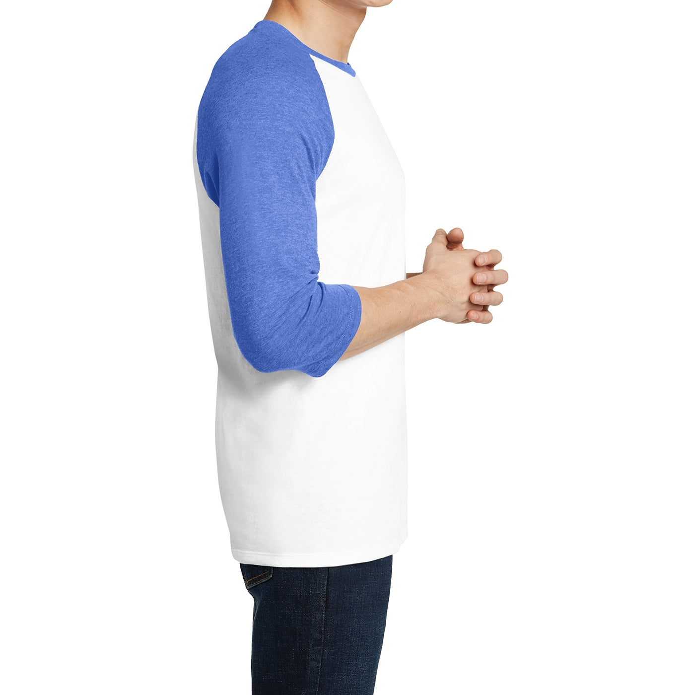 Men's Young  Very Important Tee 3/4-Sleeve Raglan - Royal Frost/ White