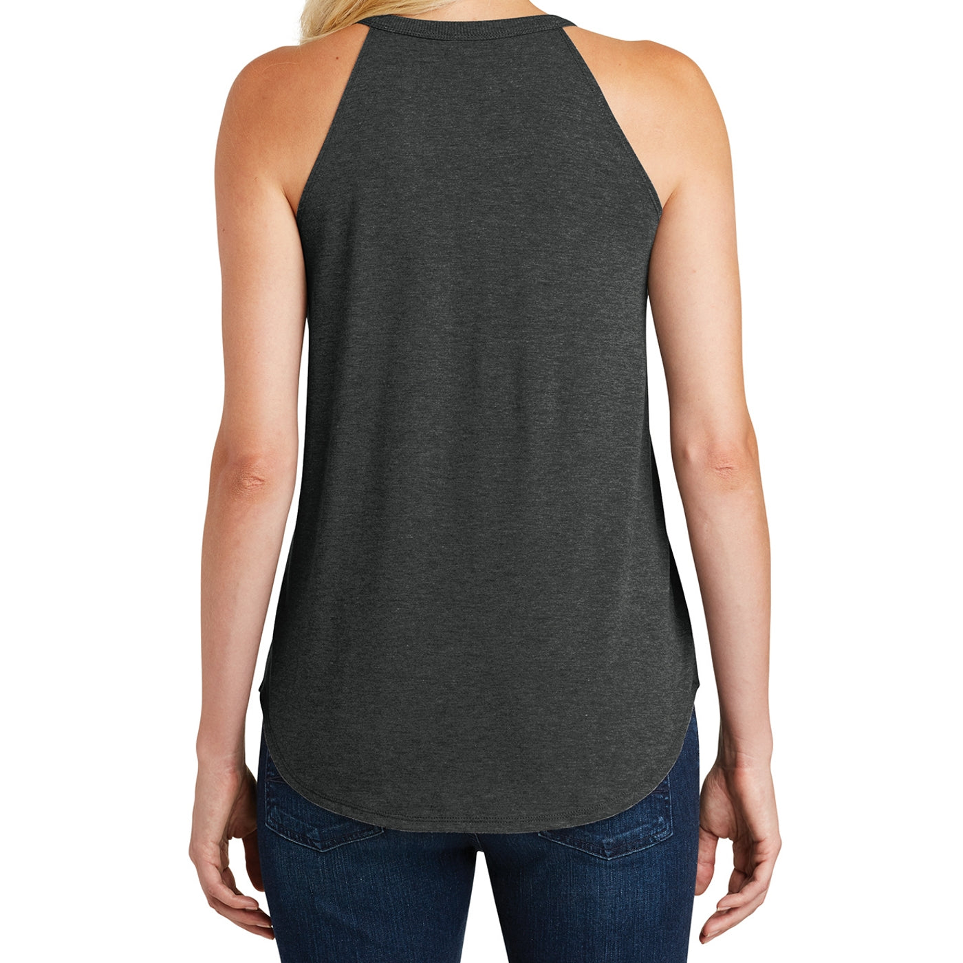 Joe's USA Ladies Perfect Blend Rocker Tank - Soft V-Neck Tank Top, Sizes XS-4XL, Black Frost