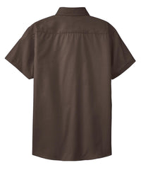 Mafoose Women's Comfortable Short Sleeve Easy Care Shirt Coffee Bean/Light Stone-Back