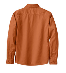Mafoose Women's Long Sleeve Easy Care Shirt Texas Orange/Light Stone-Back