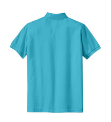 Mafoose Women's Heavyweight Cotton Pique Polo Shirt Turquoise-Back