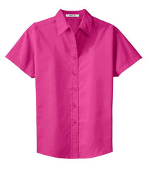 Mafoose Women's Comfortable Short Sleeve Easy Care Shirt Tropical Pink-Front
