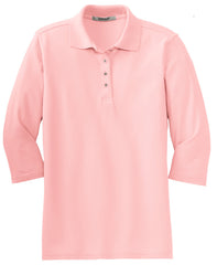 Mafoose Women's Silk Touch Ã‚Â¾ Sleeve Polo Shirt Light Pink-Front