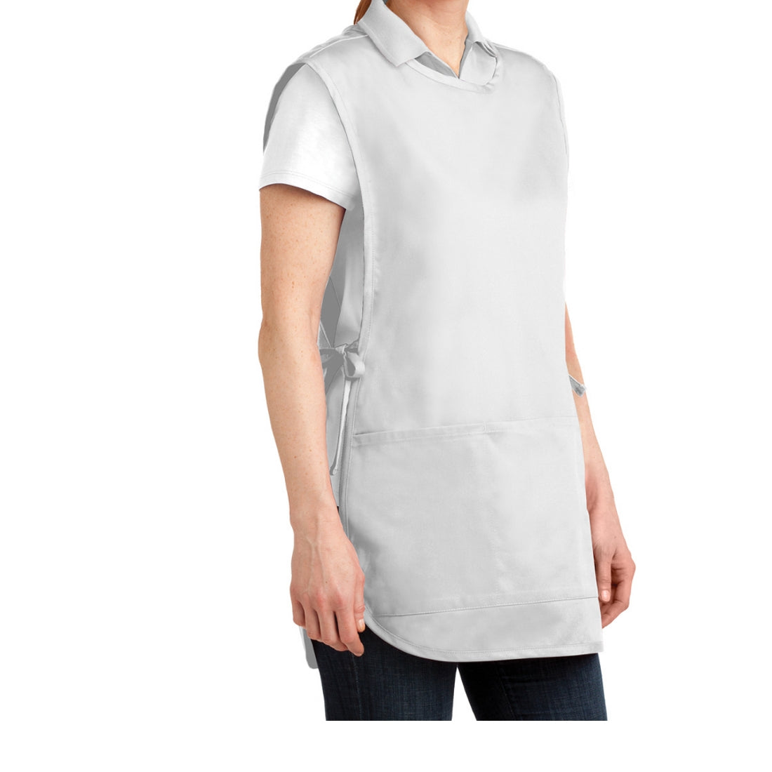 Easy Care Cobbler Apron with Stain Release - White