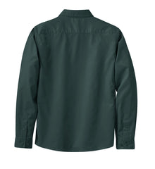 Mafoose Women's Long Sleeve Easy Care Shirt Dark Green/Navy-Back