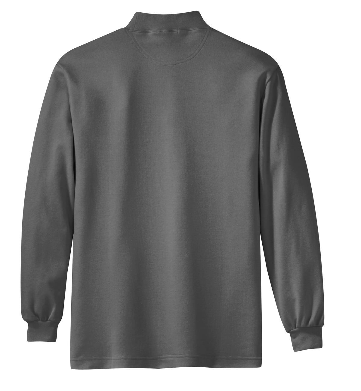Mafoose Men's Interlock Knit Mock Turtleneck Sweaters Steel Grey-Back