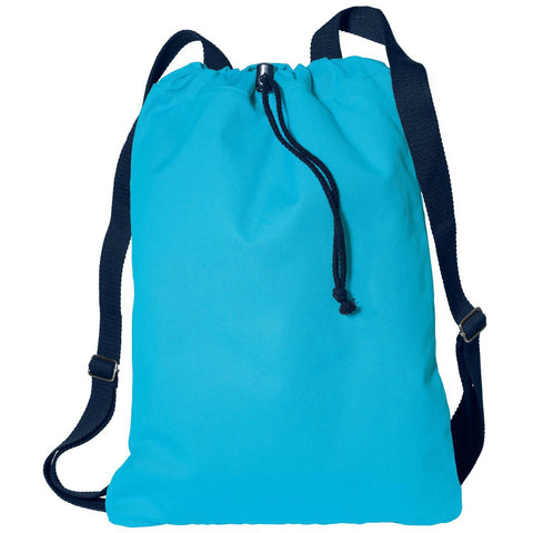 Mafoose Soft Cotton Drawcord Toggle Cinch Pack Turquoise/Navy