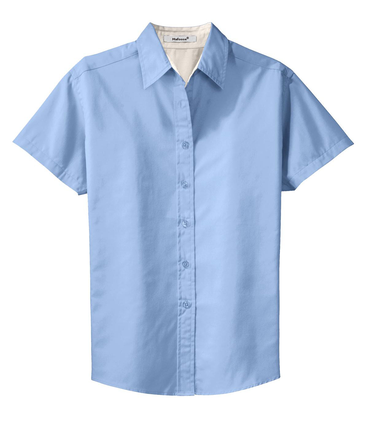 Mafoose Women's Comfortable Short Sleeve Easy Care Shirt Light Blue/Light Stone-Front
