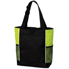 Mafoose Panel Tote Bag Black/ Bright Lime