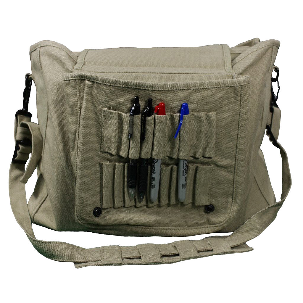 Men Canvas Shoulder Bag Leather Military Messenger Bag Satchel Vintage –  Quildinc