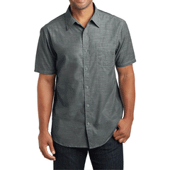 Men's Short Sleeve Washed Woven Shirt