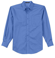 Mafoose Men's Tall Long Sleeve Easy Care Shirt Ultramarine Blue-Front