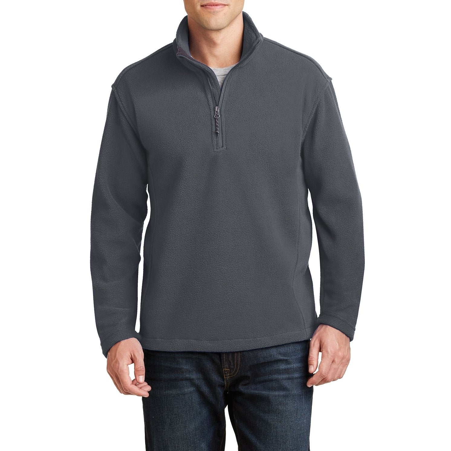 Men's Long Sleeve Value Fleece 1/4-Zip Pullover Iron Grey