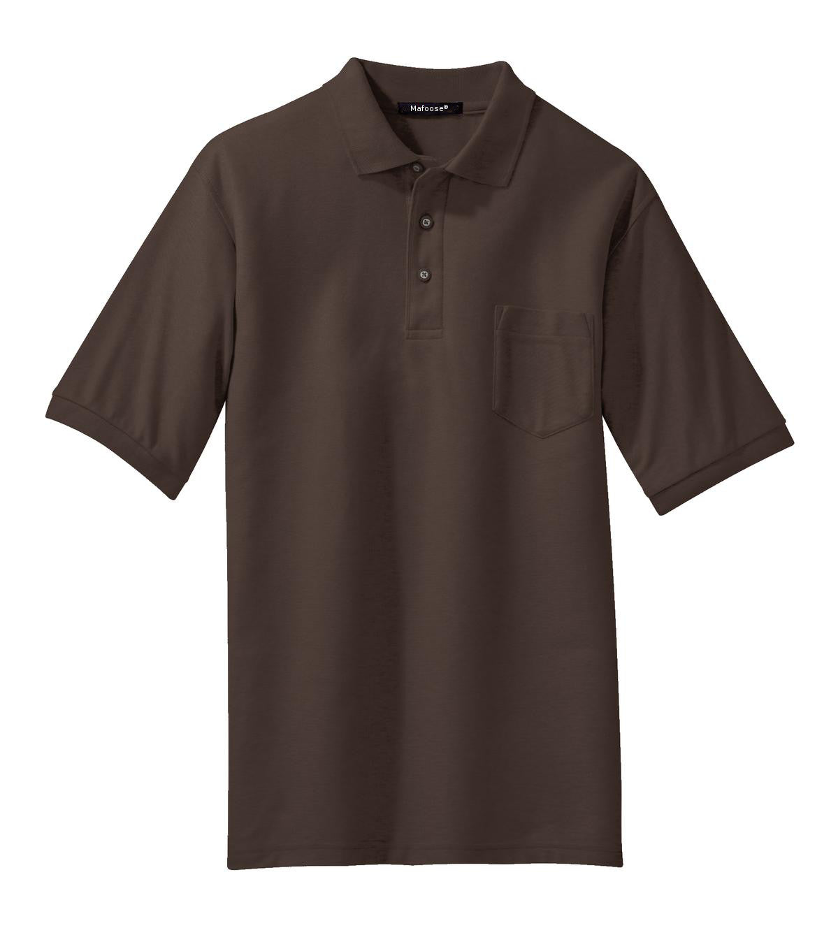 Mafoose Men's Silk Touch Polo with Pocket Coffee Bean-Front
