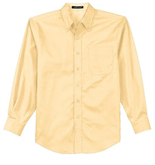 Mafoose Men's Tall Long Sleeve Easy Care Shirt Yellow-Front