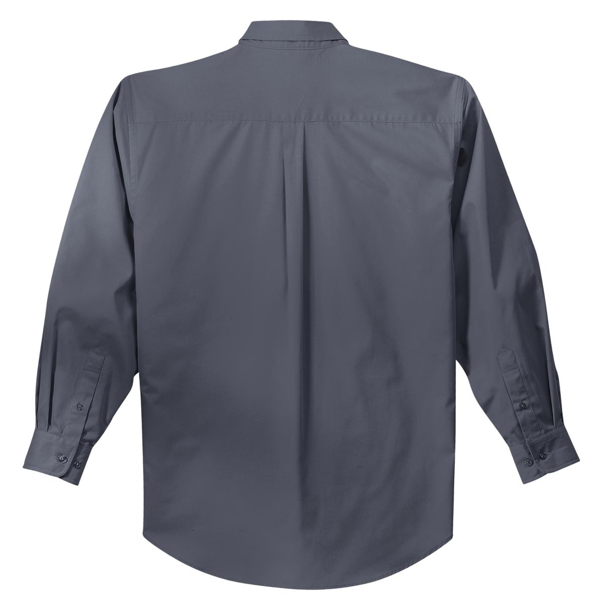 Mafoose Men's Tall Long Sleeve Easy Care Shirt Steel Grey/ Light Stone-Back