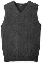 Mafoose Men's Value V-Neck Sweater Vest Charcoal Grey-Front