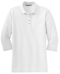 Mafoose Women's Silk Touch Ã‚Â¾ Sleeve Polo Shirt White-Front