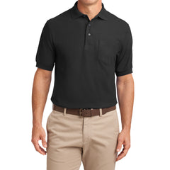 Mafoose Men's Silk Touch Polo with Pocket Black-Front