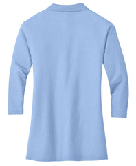 Mafoose Women's Silk Touch Ã‚Â¾ Sleeve Polo Shirt Light Blue-Back