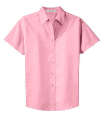 Mafoose Women's Comfortable Short Sleeve Easy Care Shirt Light Pink-Front