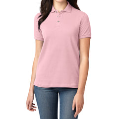 Mafoose Women's Heavyweight Cotton Pique Polo Shirt Light Pink-Front