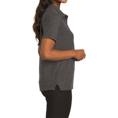 Womens Silk Touch Classic Polo Shirt - Charcoal Heather Grey