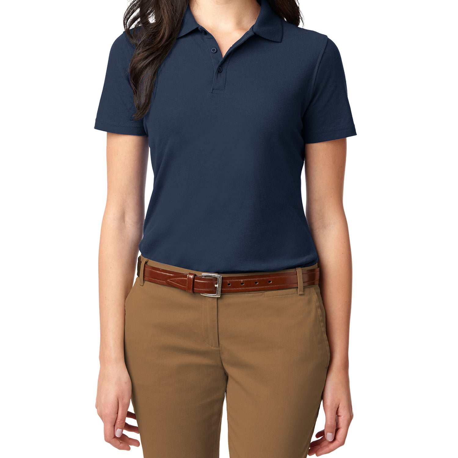 Mafoose Women's Stain Resistant Polo Shirt Navy-Front
