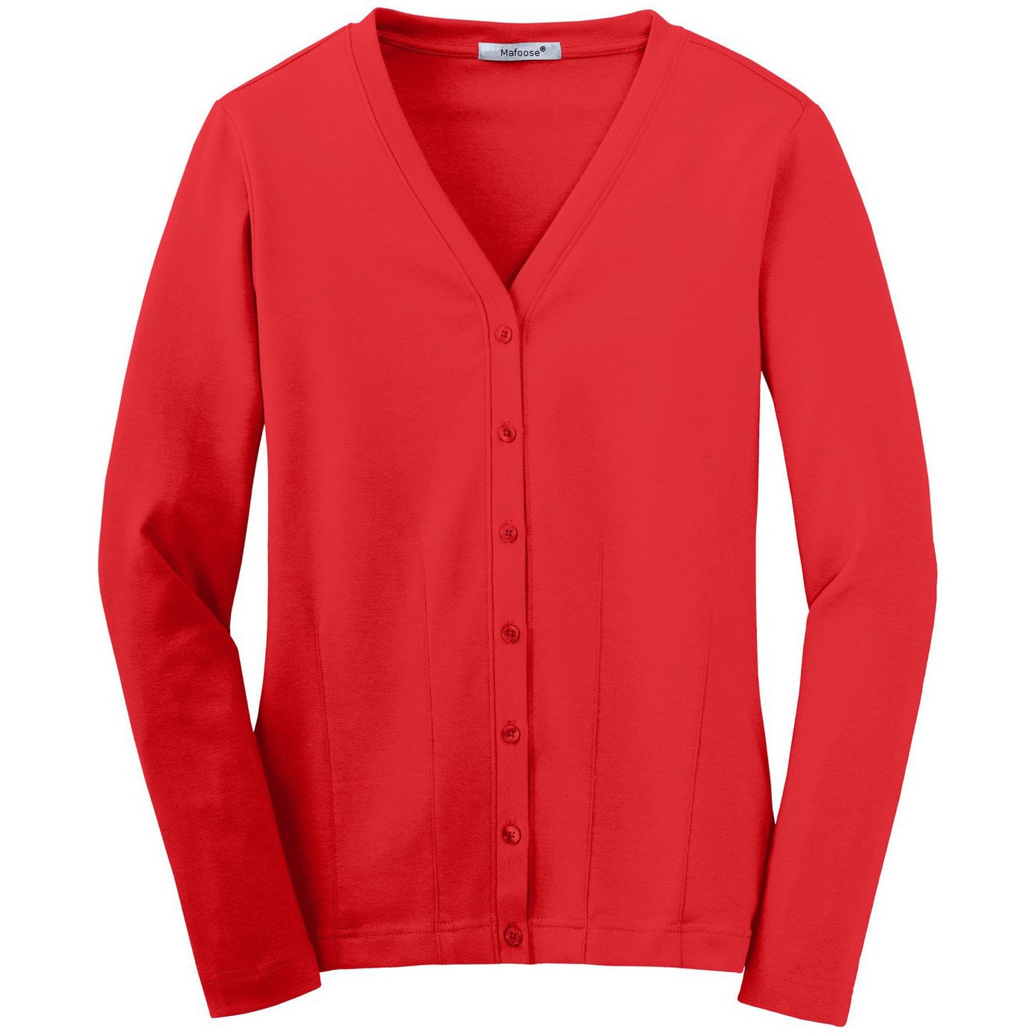 Mafoose Women's Stretch Cotton Cardigan Scarlet Red-Front