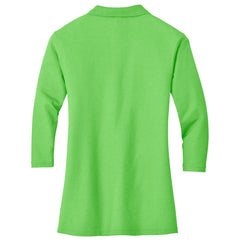 Mafoose Women's Silk Touch Ã‚Â¾ Sleeve Polo Shirt Lime-Back